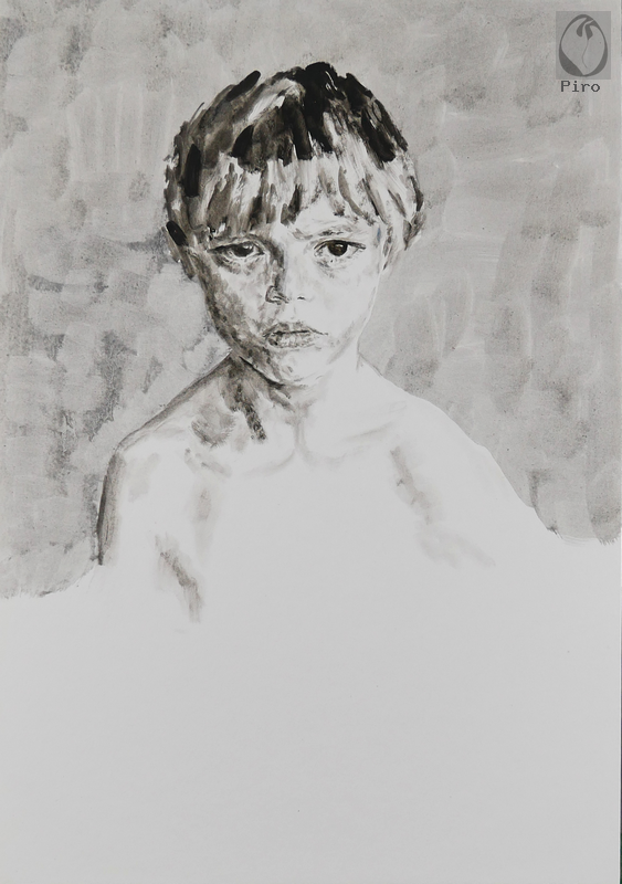 oil on paper - olio su carta di Piro